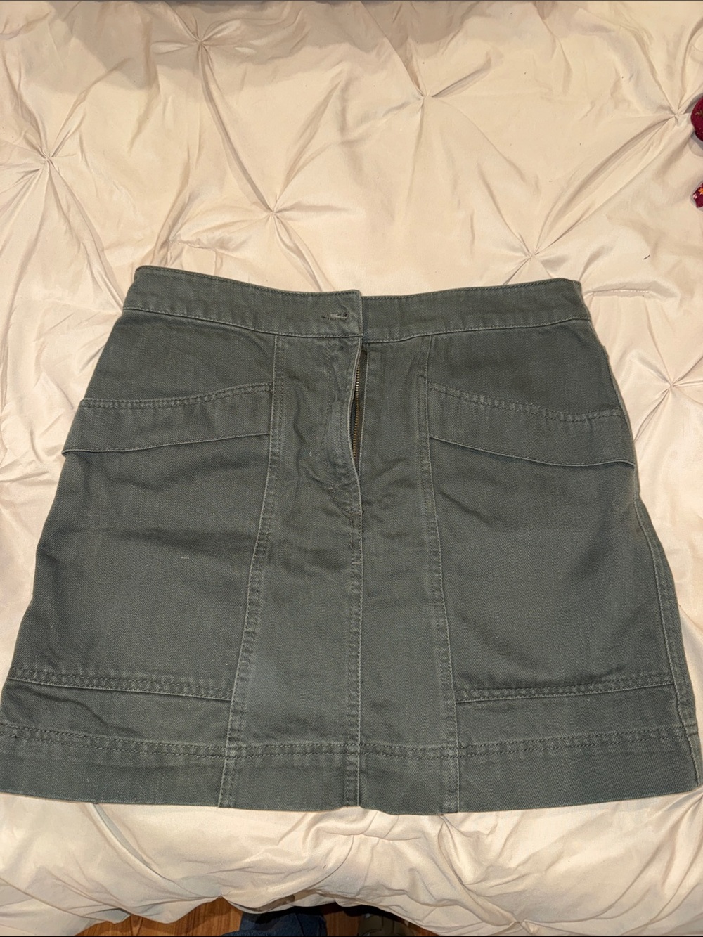 H&M Olive Green Utility Mini Skirt with Front Pockets